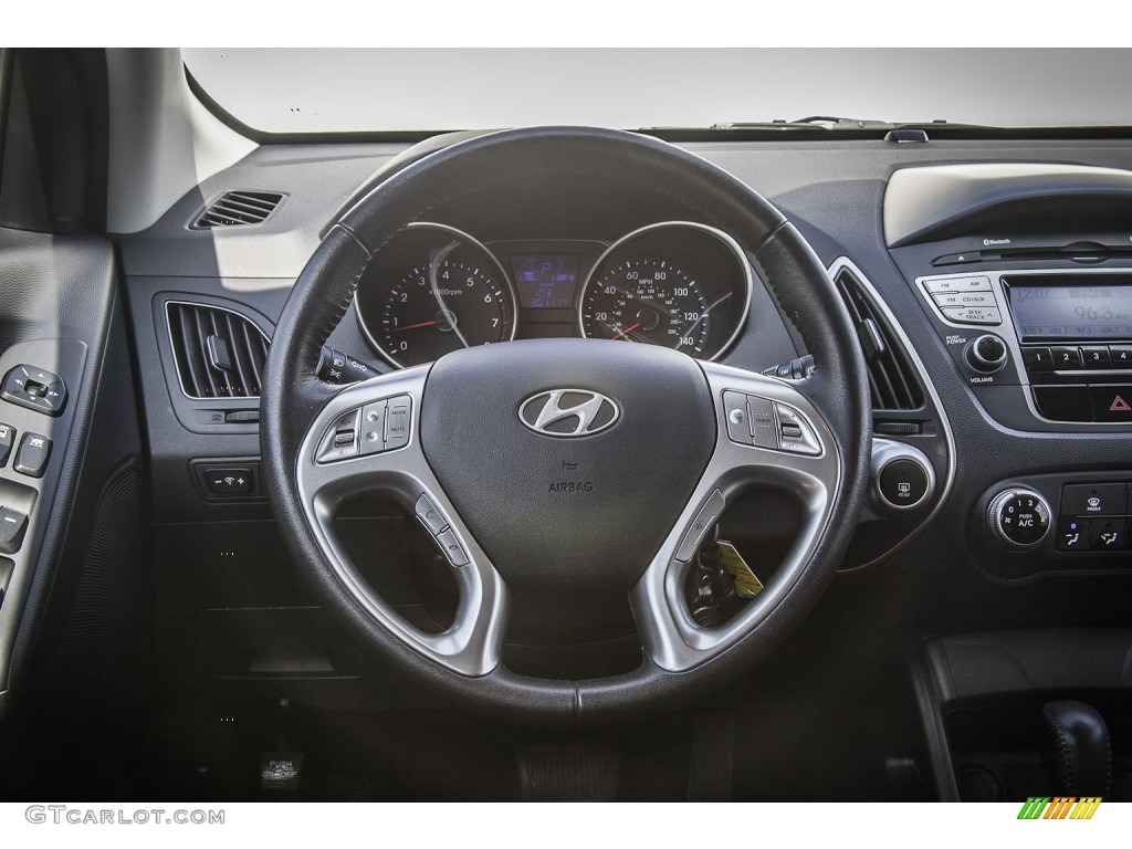 2010 Hyundai Tucson GLS Black Steering Wheel Photo #78590940