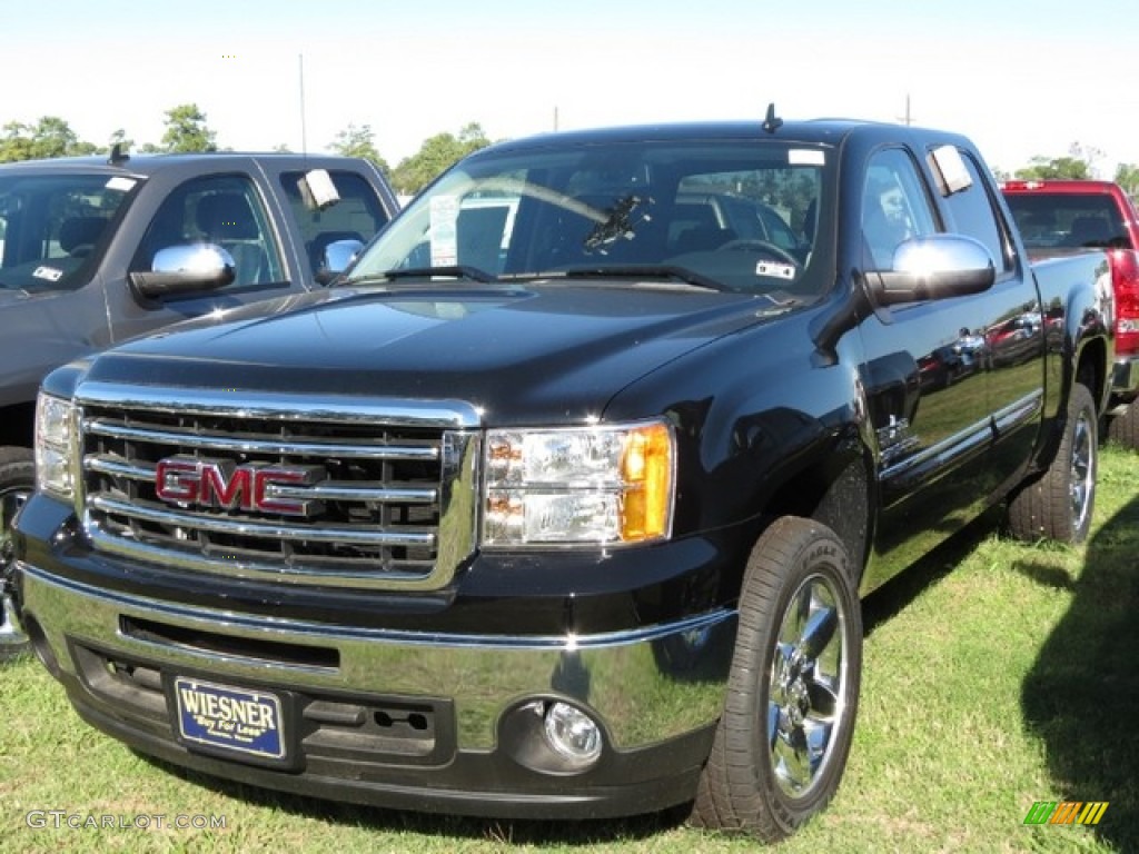 2013 Sierra 1500 SLE Crew Cab - Onyx Black / Ebony photo #8