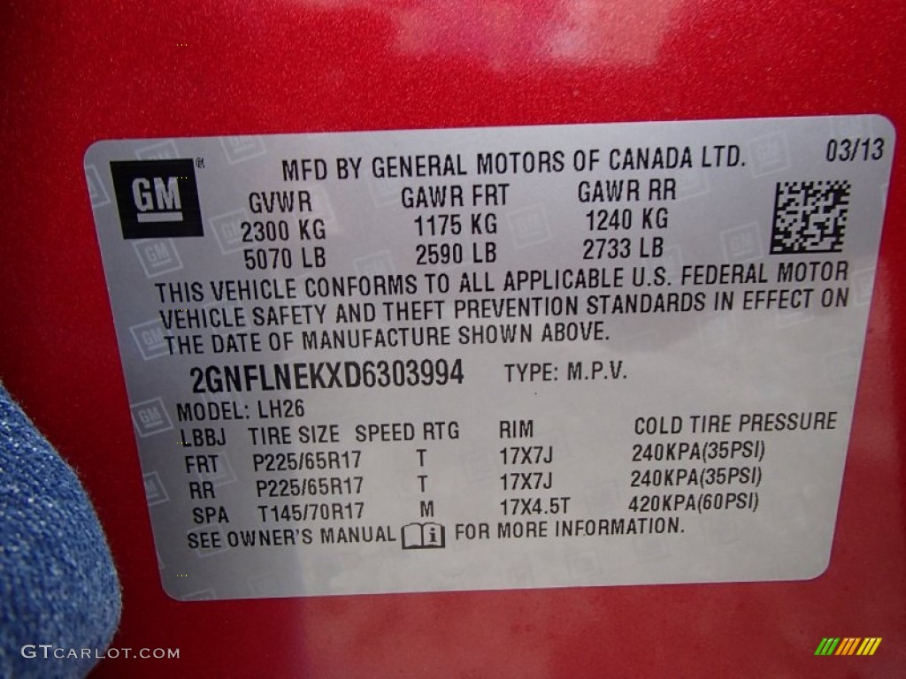 2013 Equinox LT AWD - Crystal Red Tintcoat / Jet Black photo #20