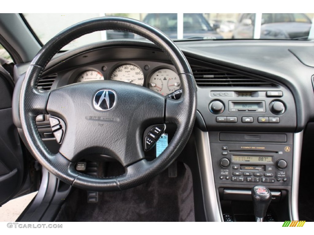 2003 Acura CL 3.2 Type S Ebony Steering Wheel Photo #78596714