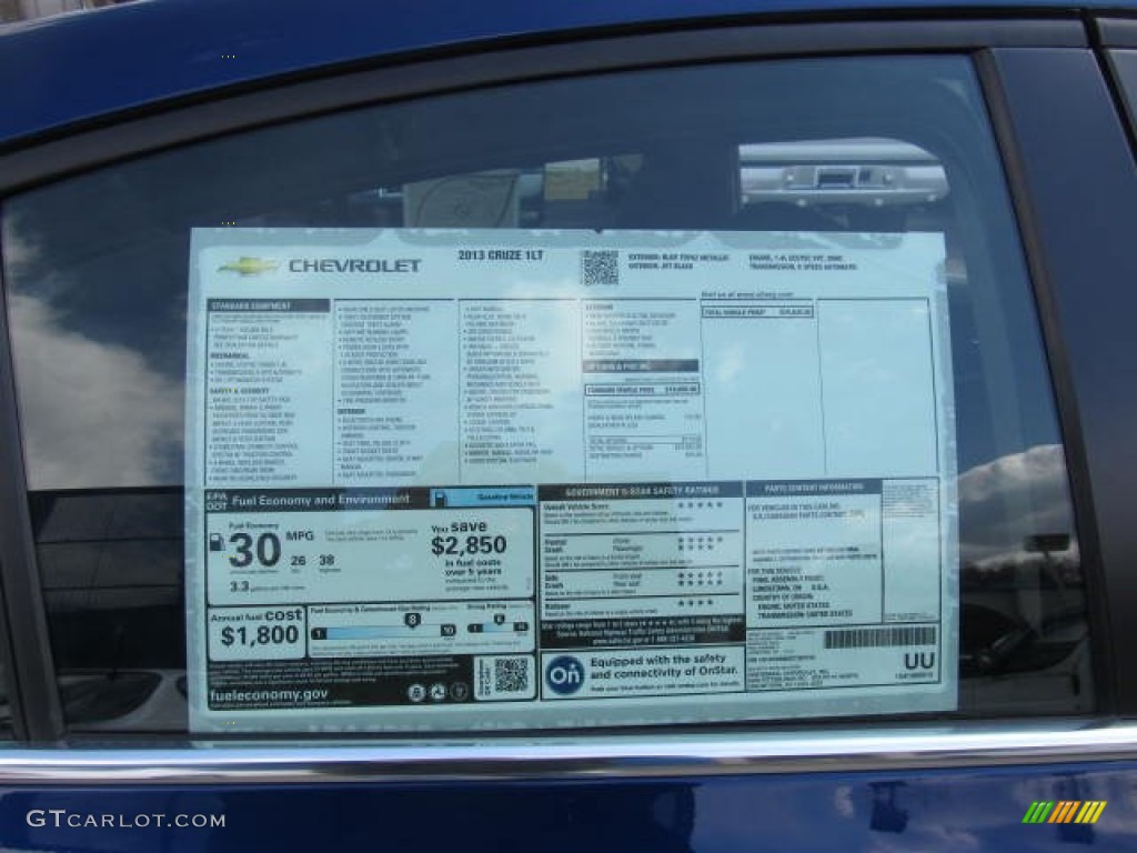 2013 Cruze LT - Blue Topaz Metallic / Jet Black photo #7