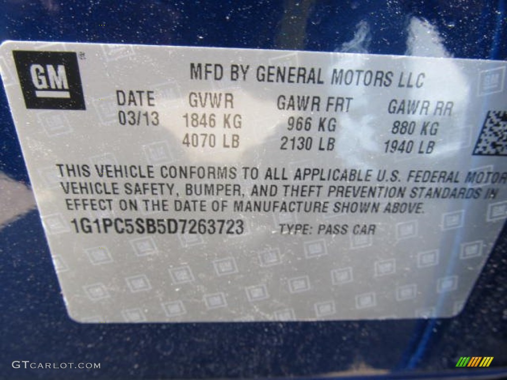 2013 Cruze LT - Blue Topaz Metallic / Jet Black photo #19
