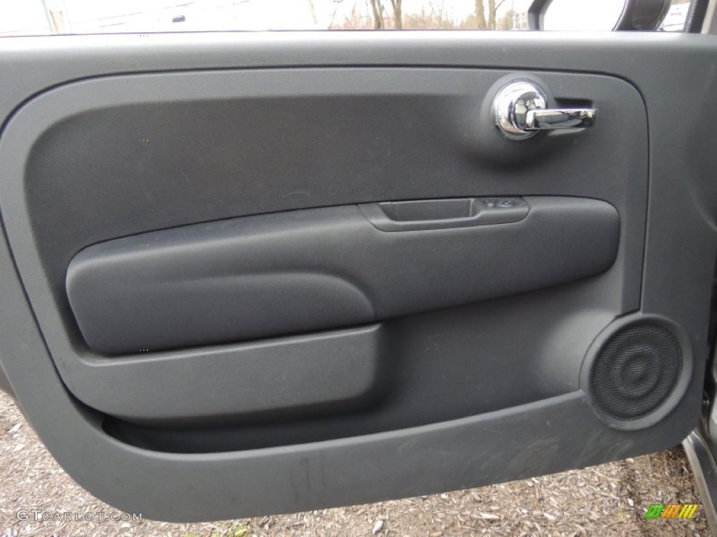 2012 Fiat 500 Pop Tessuto Grigio/Avorio (Grey/Ivory) Door Panel Photo #78600811