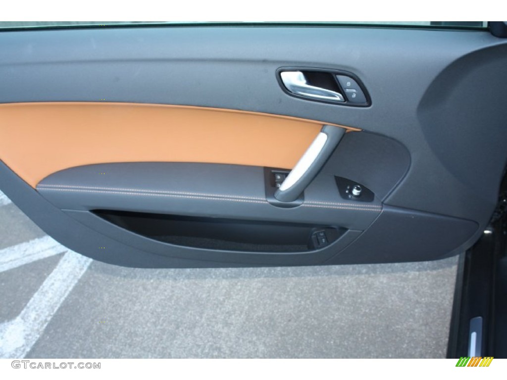 2013 Audi TT S 2.0T quattro Roadster Madras Brown Baseball Optic Leather Door Panel Photo #78601072