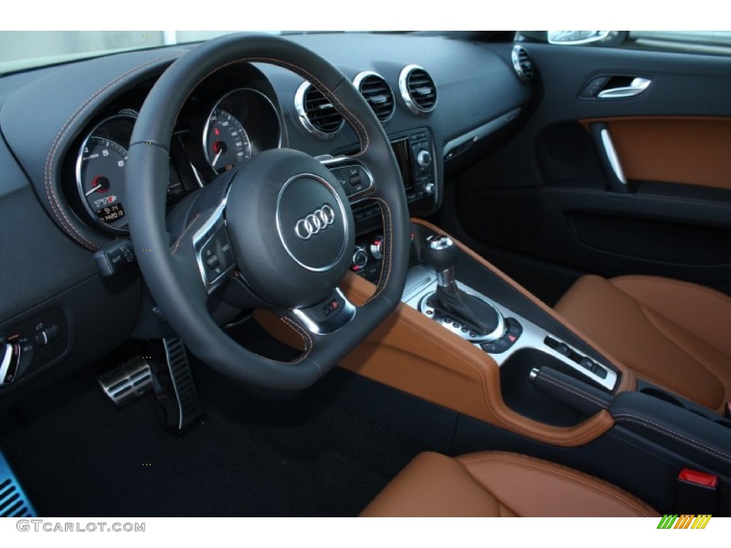 Madras Brown Baseball Optic Leather Interior 2013 Audi TT S 2.0T quattro Roadster Photo #78601092