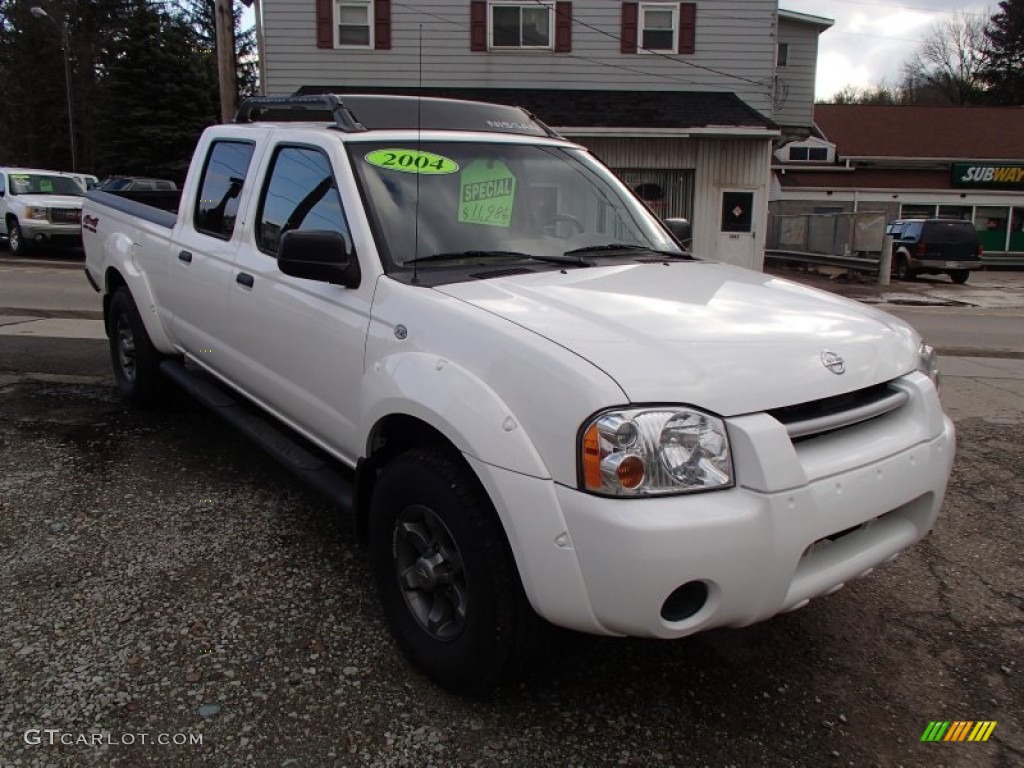 Avalanche White 2004 Nissan Frontier XE V6 Crew Cab 4x4 Exterior Photo #78603339