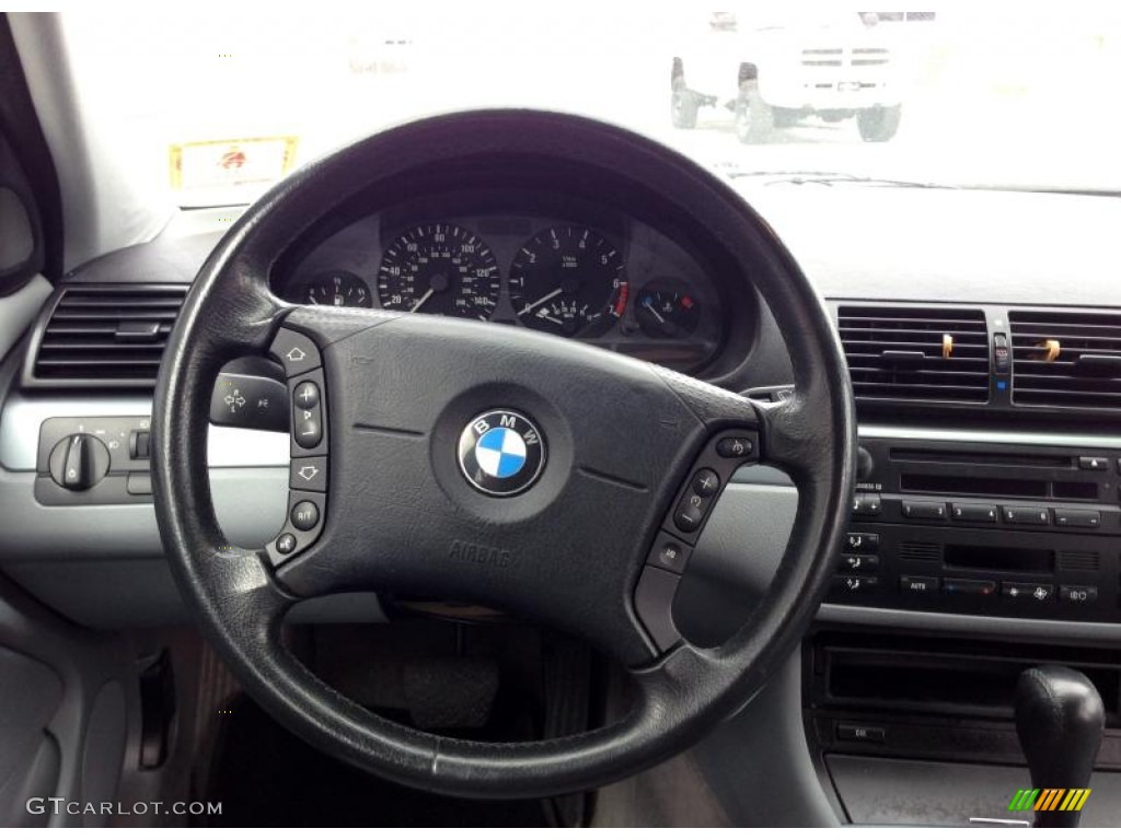 2001 BMW 3 Series 325i Sedan Grey Steering Wheel Photo #78604519