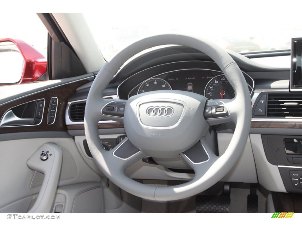 2013 Audi A6 2.0T Sedan Titanium Gray Steering Wheel Photo #78605100