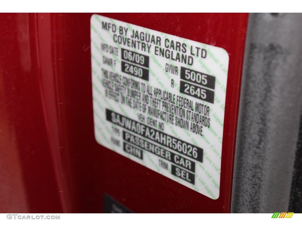 2010 XF Color Code CHN for Claret Red Metallic Photo #78606273