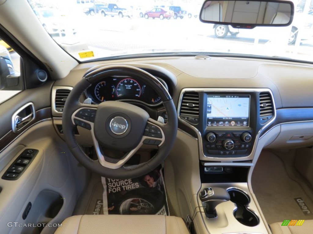 2014 Jeep Grand Cherokee Overland 4x4 Overland Nepal Jeep Brown Light Frost Dashboard Photo #78606744