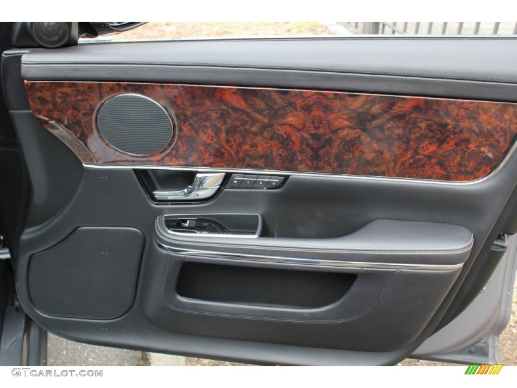2011 Jaguar XJ XJL Jet Black/Ivory Door Panel Photo #78607046