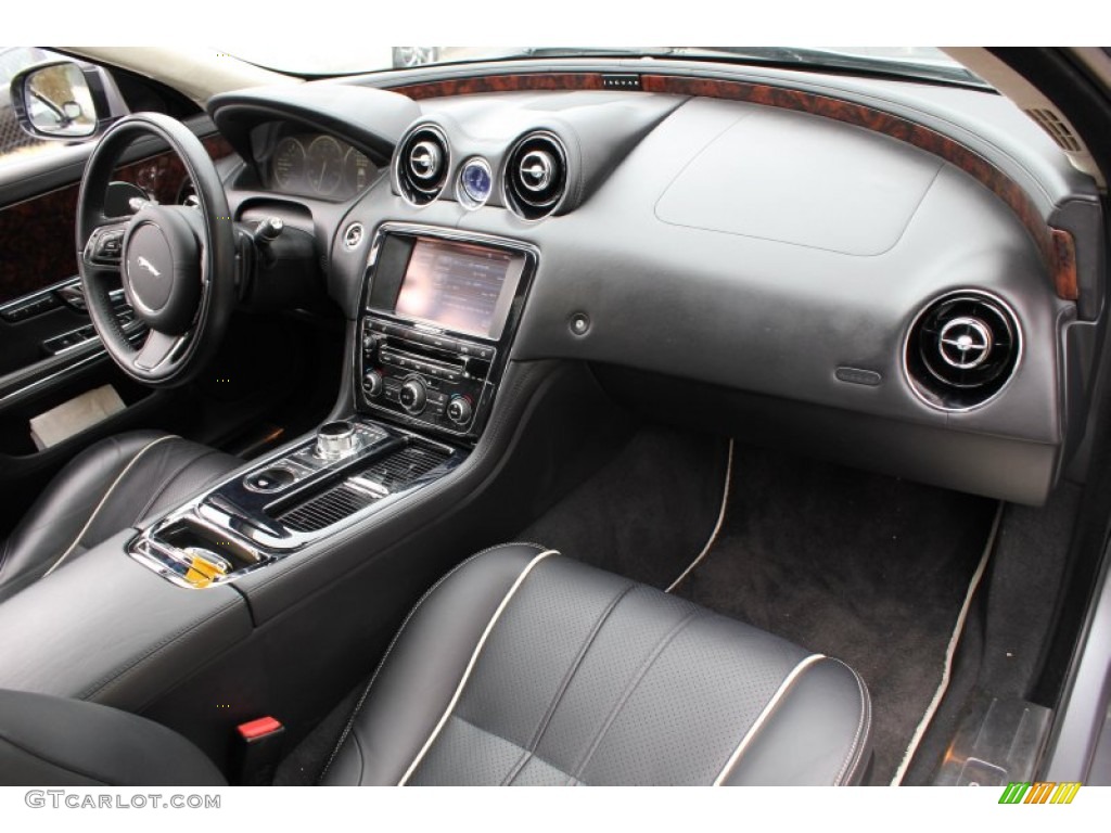2011 Jaguar XJ XJL Jet Black/Ivory Dashboard Photo #78607084