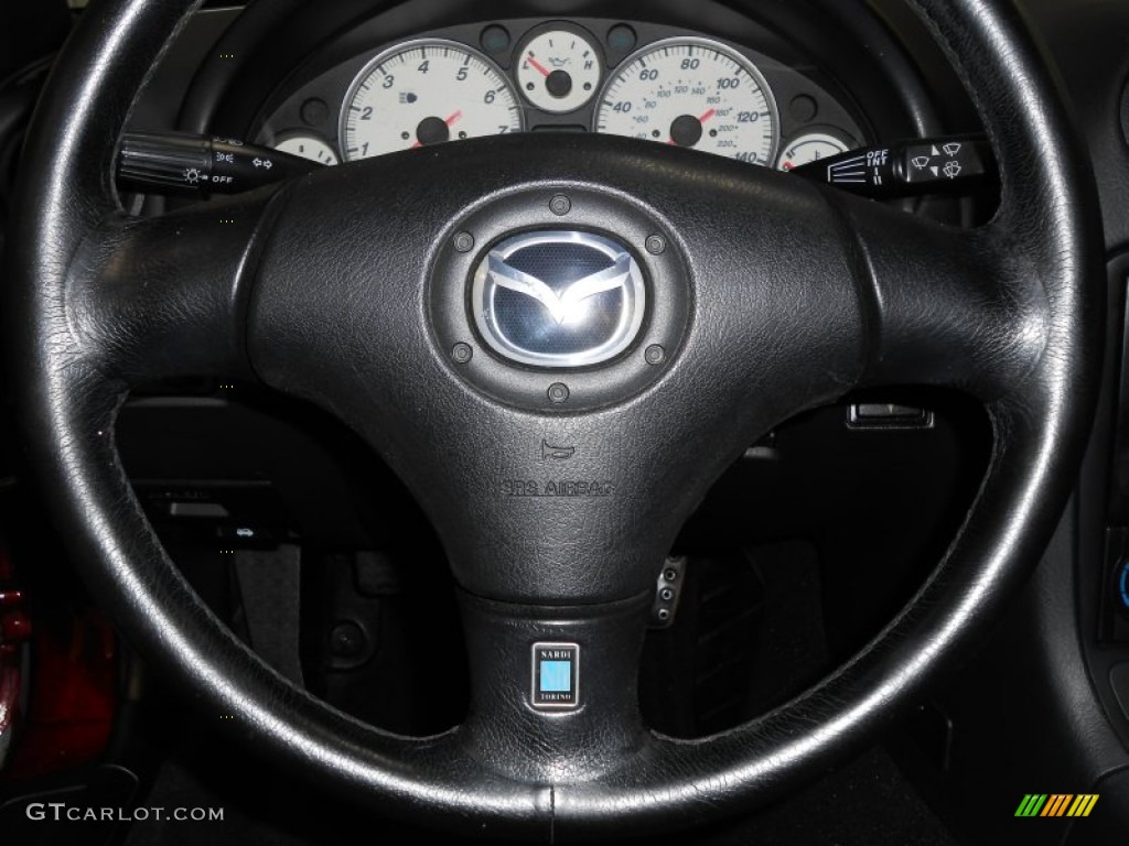 2003 Mazda MX-5 Miata Roadster Black Steering Wheel Photo #78608380