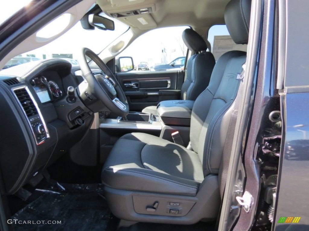 Black Interior 2013 Ram 1500 Laramie Crew Cab 4x4 Photo #78608463