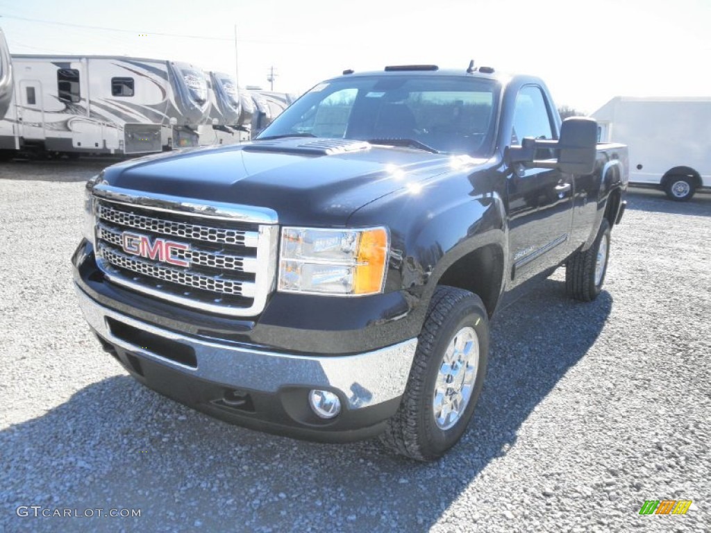 Onyx Black 2013 GMC Sierra 2500HD SLE Regular Cab 4x4 Exterior Photo #78609159