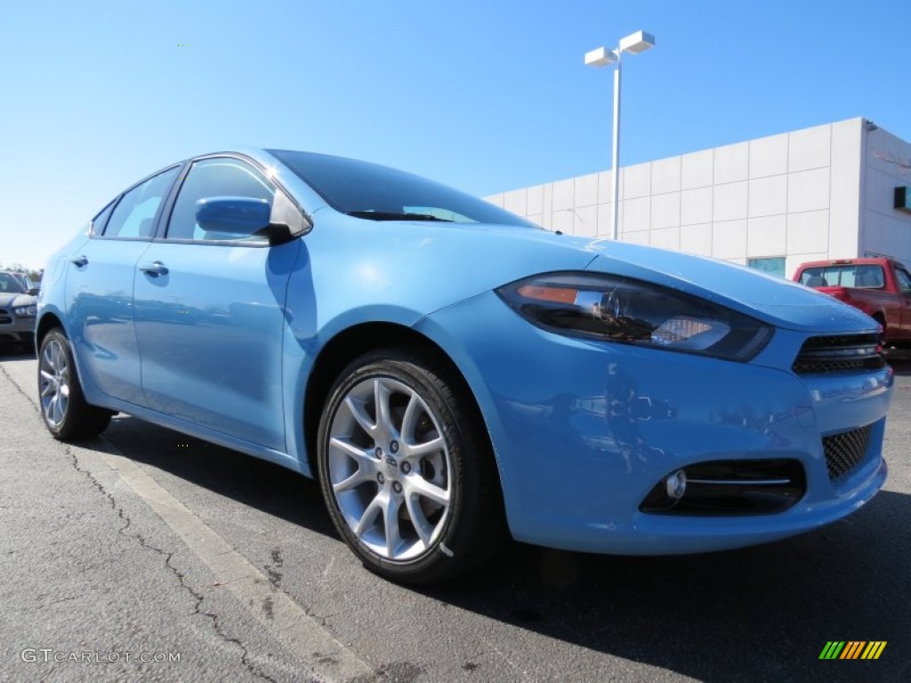 2013 Dart SXT - Laguna Blue / Black/Light Diesel Gray photo #4