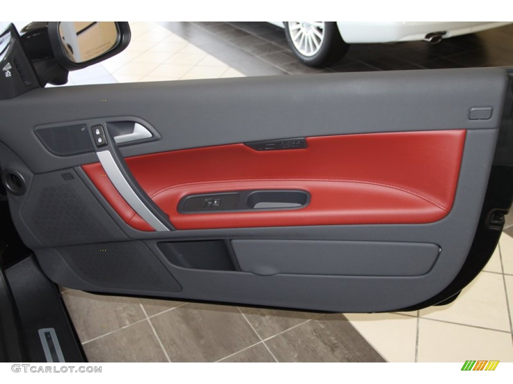 2013 Volvo C70 T5 Cranberry/Off Black Door Panel Photo #78609825