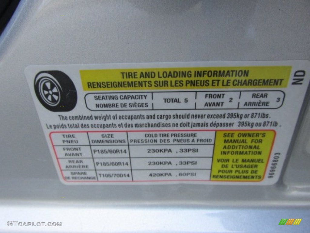 2011 Chevrolet Aveo LT Sedan Info Tag Photo #78613242