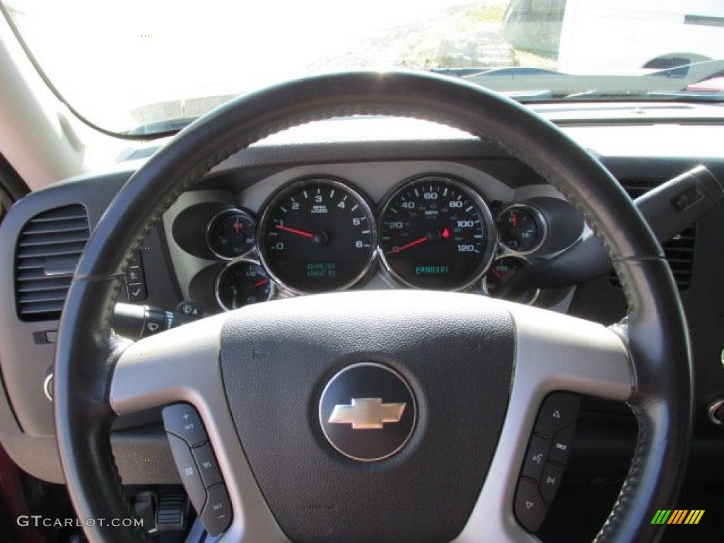 2008 Chevrolet Silverado 1500 Z71 Extended Cab 4x4 Ebony Steering Wheel Photo #78614411