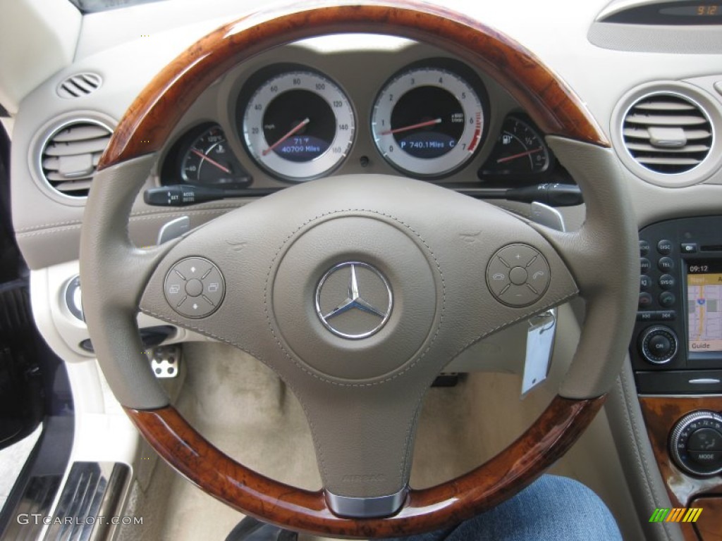 2009 Mercedes-Benz SL 550 Roadster Stone Steering Wheel Photo #78614598