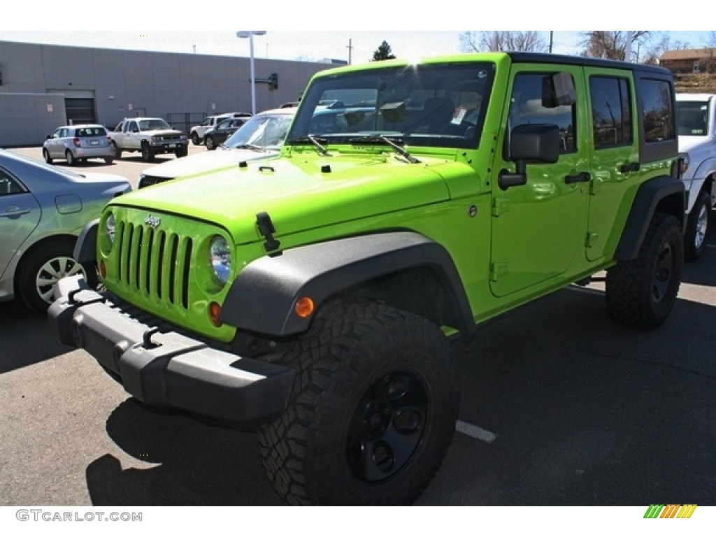 2012 Wrangler Unlimited Sport S 4x4 - Gecko Green / Black photo #4