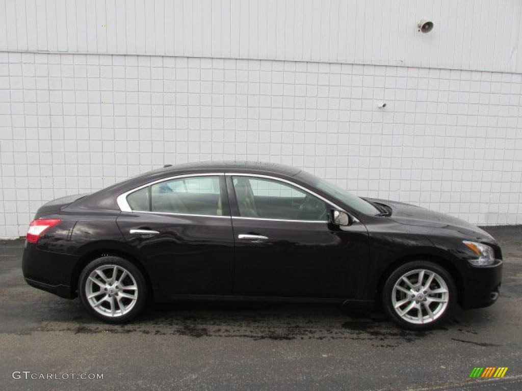 2010 Maxima 3.5 SV - Crimson Black / Caffe Latte photo #2