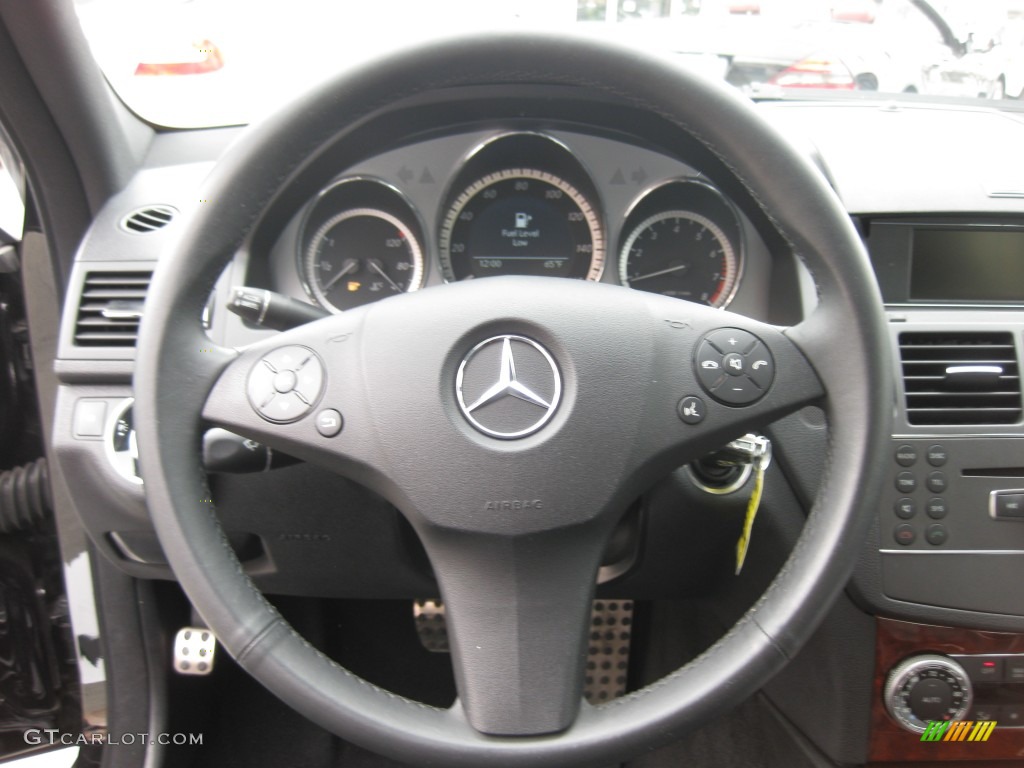 2011 Mercedes-Benz C 300 Sport Black Steering Wheel Photo #78620661