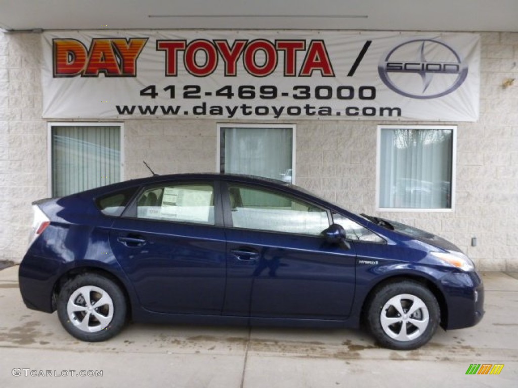 2013 Prius Two Hybrid - Nautical Blue Metallic / Bisque photo #1