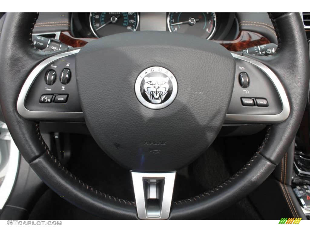 2012 Jaguar XK XK Convertible London Tan/Warm Charcoal Steering Wheel Photo #78625444