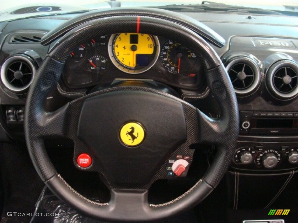 2008 Ferrari F430 Spider F1 Black Steering Wheel Photo #78626445
