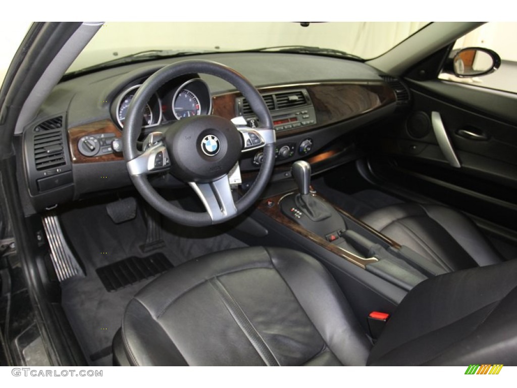 Black Interior 2008 BMW Z4 3.0si Coupe Photo #78628880