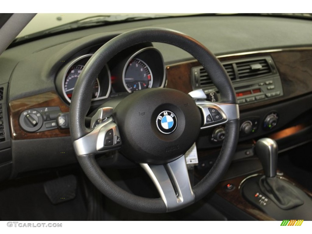 2008 BMW Z4 3.0si Coupe Black Steering Wheel Photo #78628896