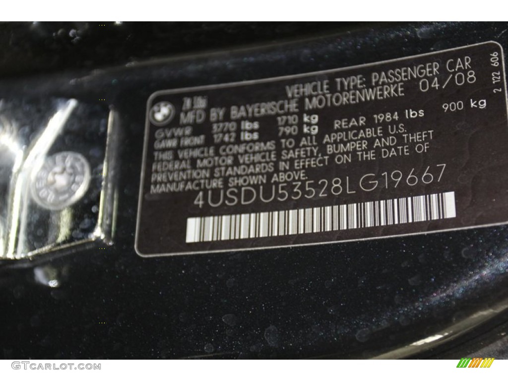 2008 BMW Z4 3.0si Coupe Info Tag Photo #78628974