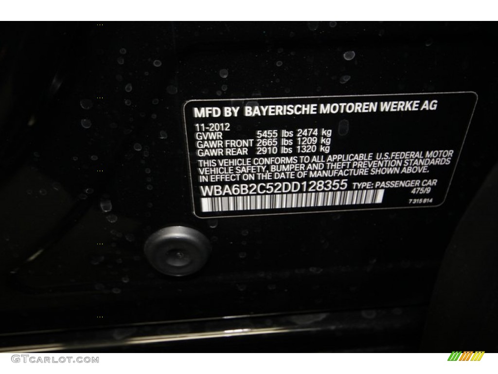 2013 6 Series 650i Gran Coupe - Black Sapphire Metallic / Black photo #10