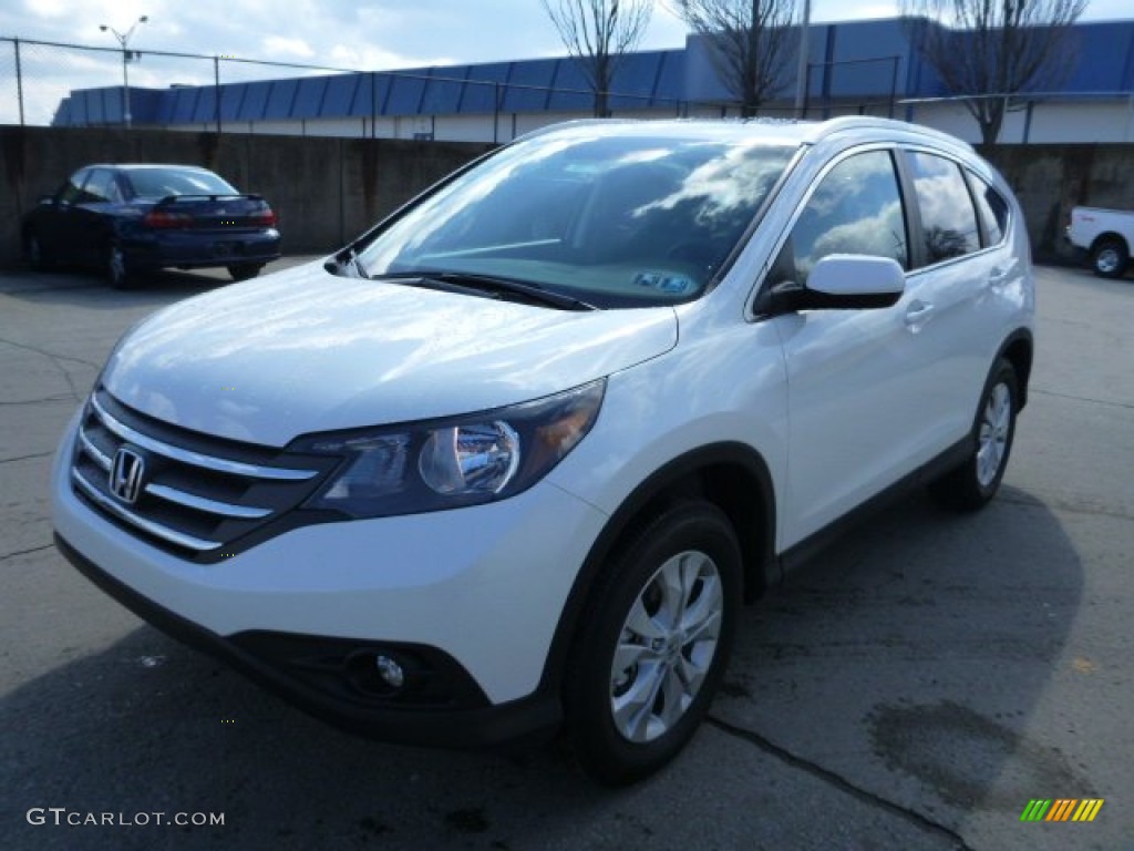 2013 CR-V EX-L AWD - White Diamond Pearl / Black photo #7