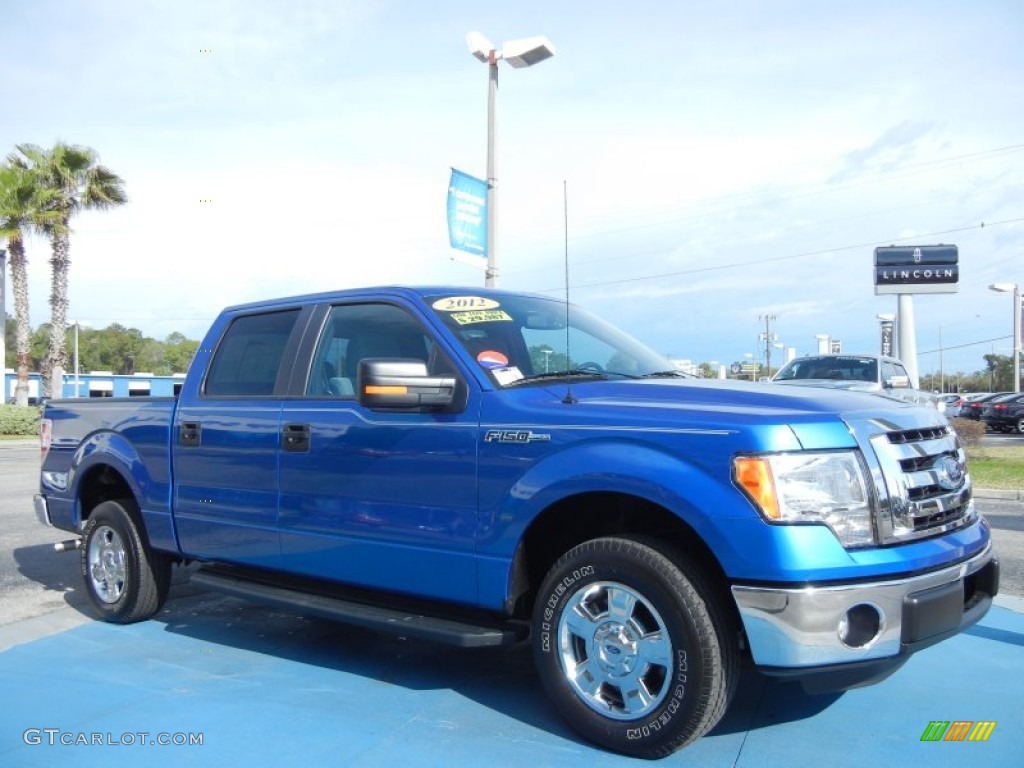 2012 F150 XLT SuperCrew - Blue Flame Metallic / Steel Gray photo #8