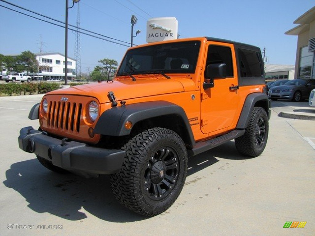 Crush Orange 2012 Jeep Wrangler Sport 4x4 Exterior Photo #78632747