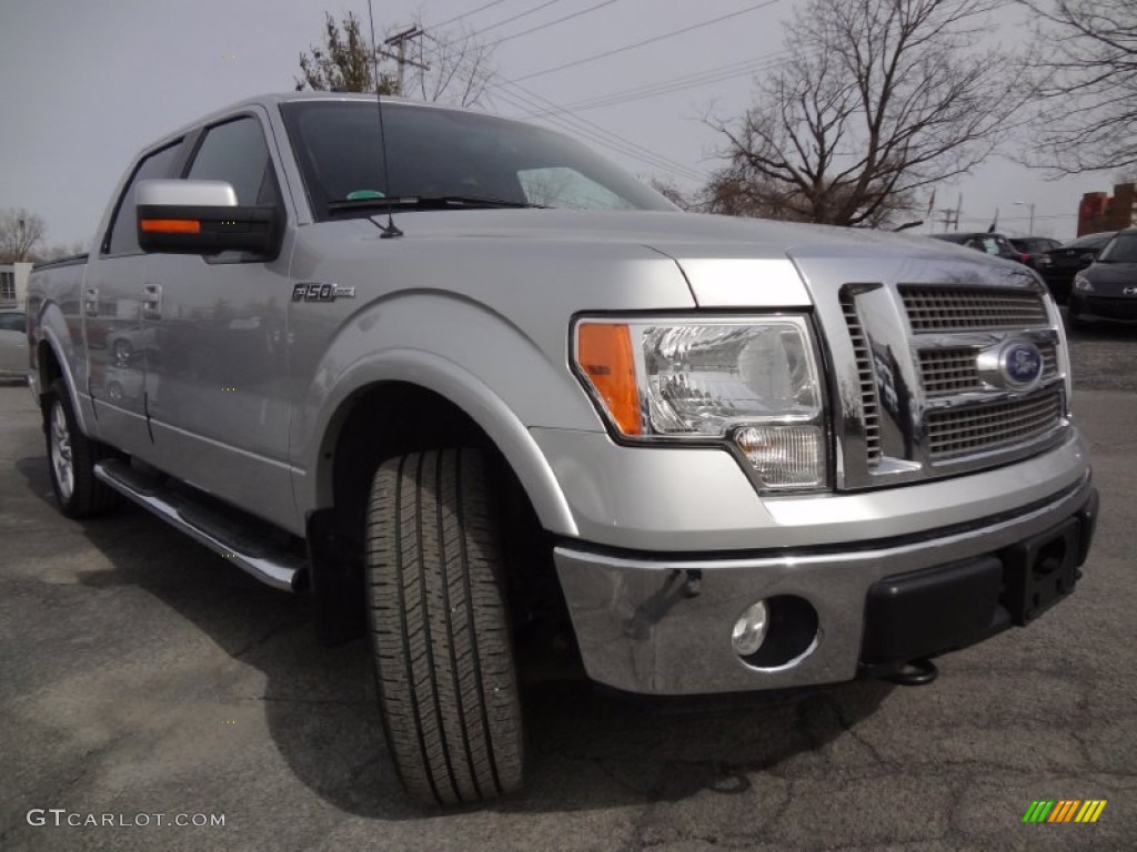 2010 F150 Lariat SuperCrew 4x4 - Ingot Silver Metallic / Black photo #3