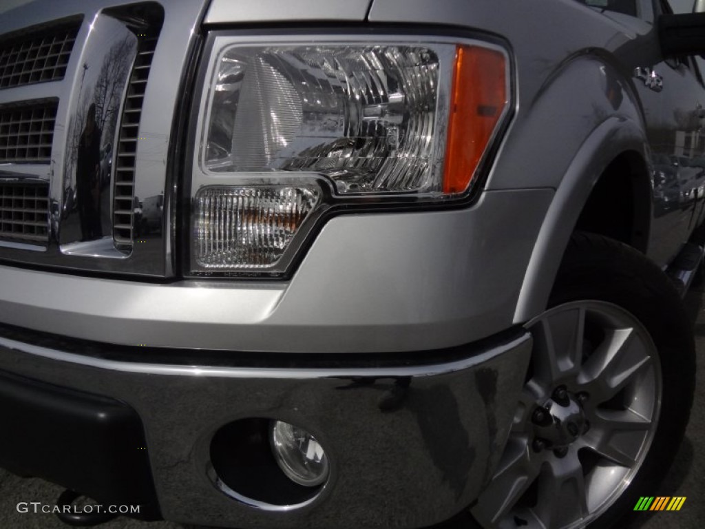 2010 F150 Lariat SuperCrew 4x4 - Ingot Silver Metallic / Black photo #7