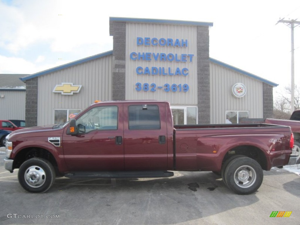 2008 F350 Super Duty Lariat Crew Cab 4x4 - Dark Toreador Red / Camel photo #1