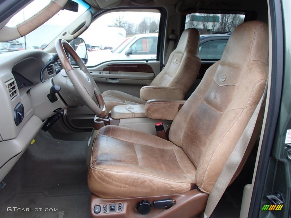 Castano Brown Interior 2003 Ford F250 Super Duty King Ranch Crew Cab 4x4 Photo #78641815