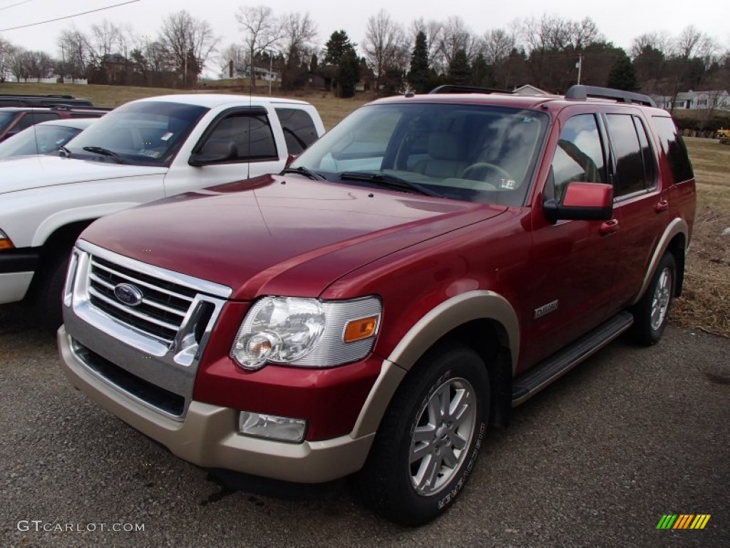 2008 Explorer Eddie Bauer 4x4 - Dark Cherry Metallic / Camel photo #3