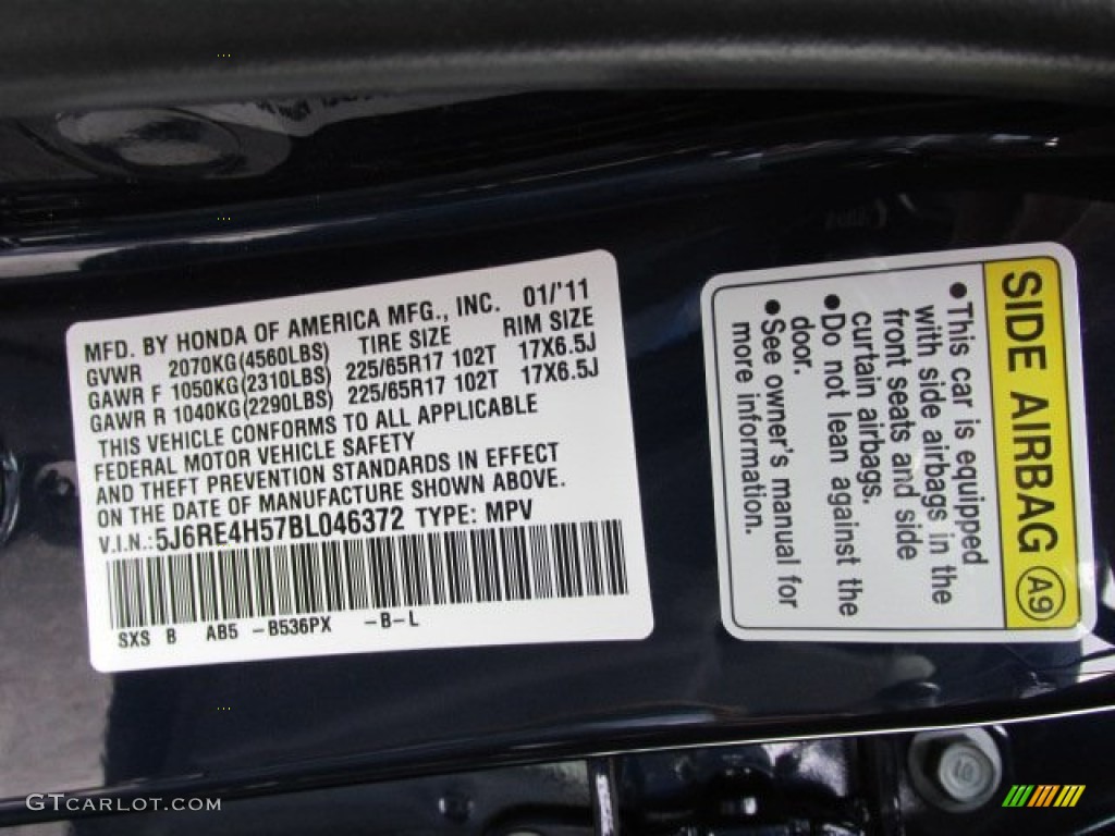 2011 CR-V EX 4WD - Royal Blue Pearl / Gray photo #19