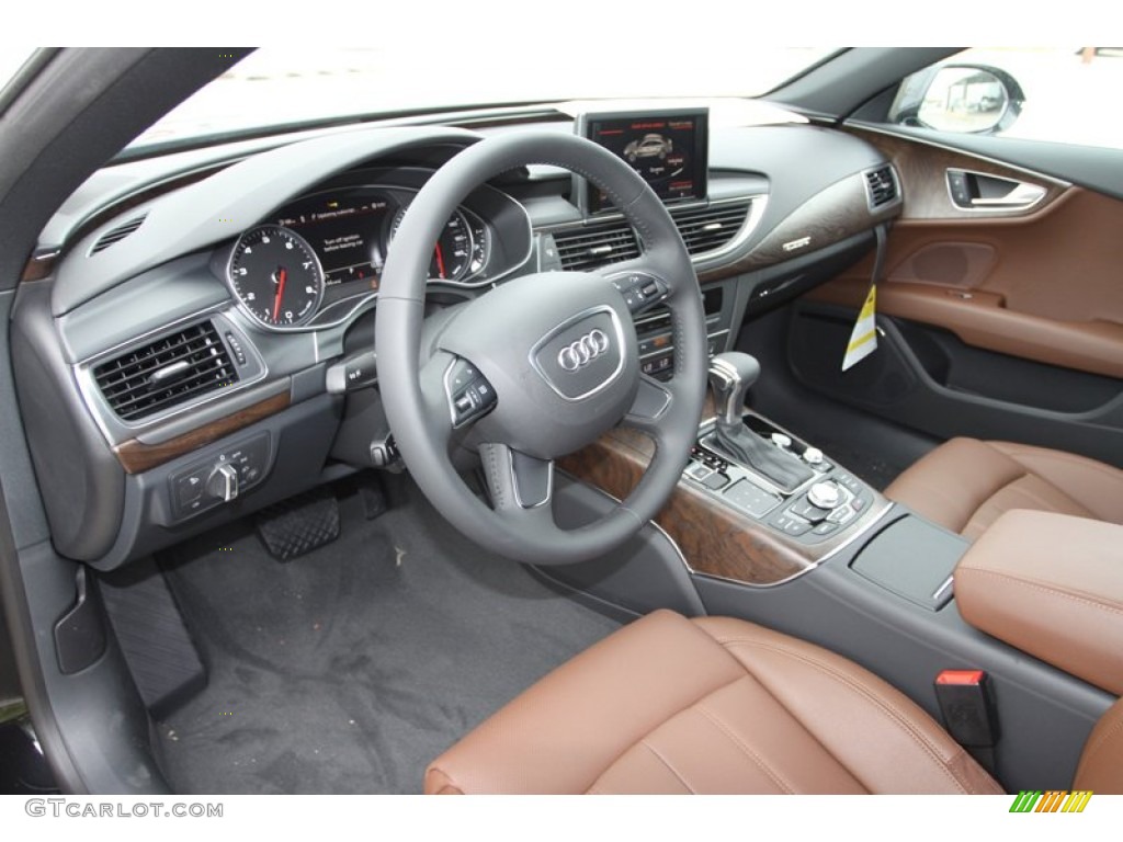 Nougat Brown Interior 2013 Audi A7 3.0T quattro Premium Photo #78645762