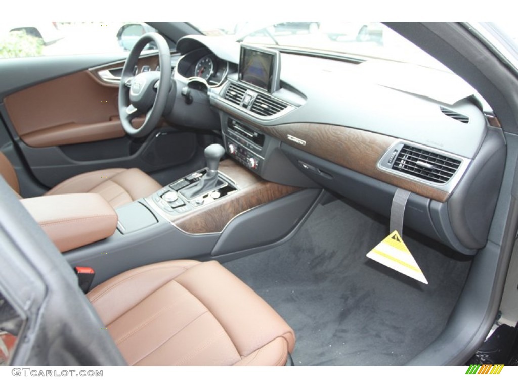 2013 Audi A7 3.0T quattro Premium Nougat Brown Dashboard Photo #78646054