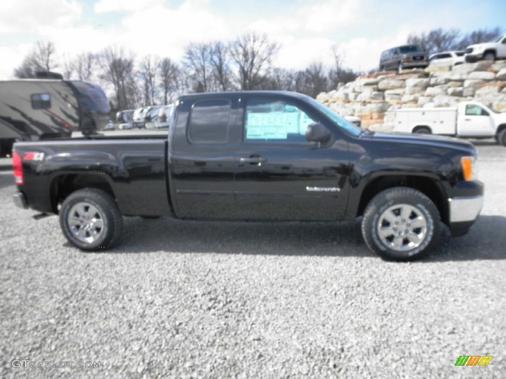 2013 Sierra 1500 SLE Extended Cab 4x4 - Onyx Black / Ebony photo #1