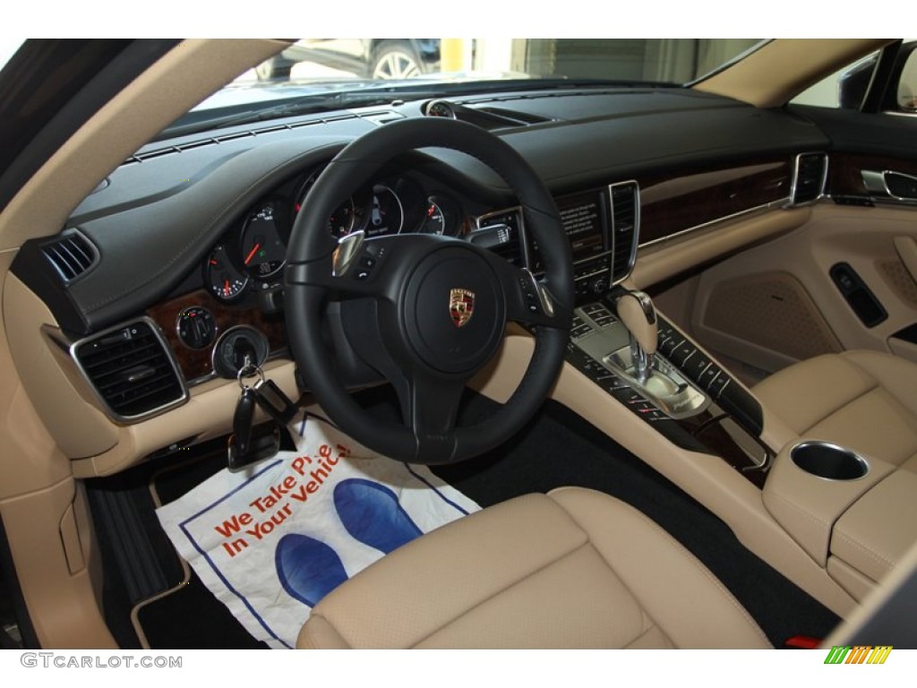 Black/Luxor Beige Interior 2013 Porsche Panamera V6 Photo #78649973