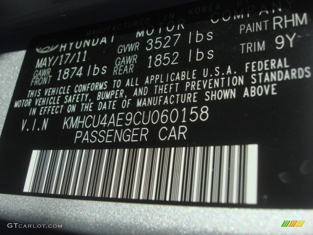 2012 Accent GLS 4 Door - Ironman Silver / Gray photo #29