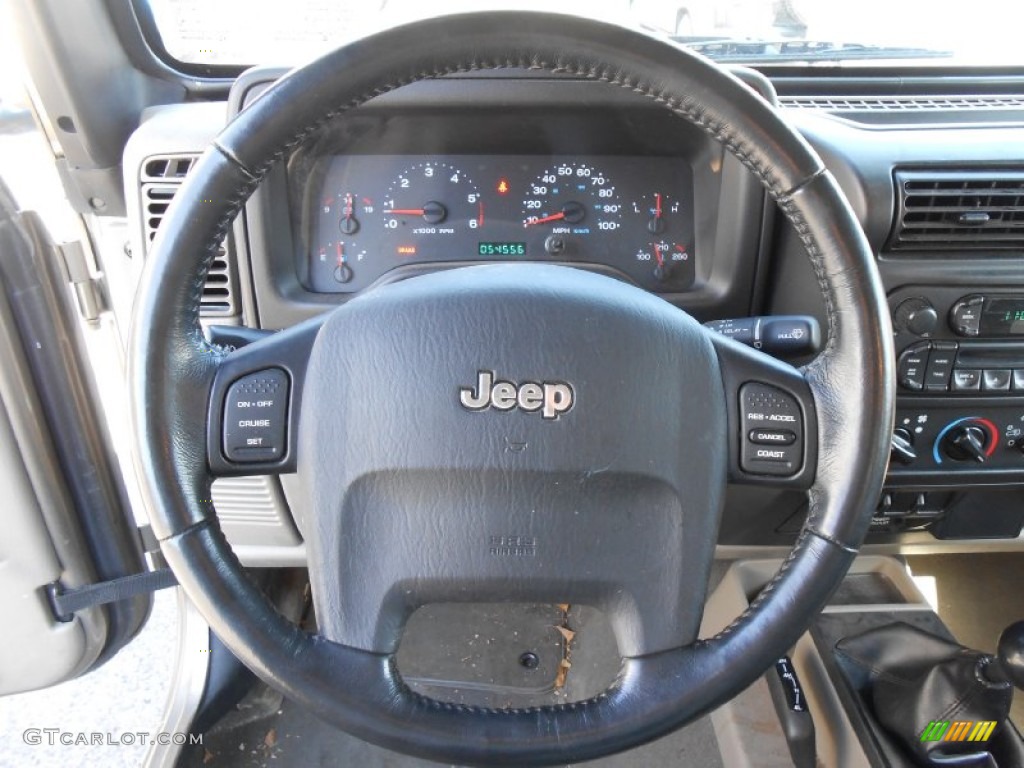 2005 Jeep Wrangler Sport 4x4 Khaki Steering Wheel Photo #78650398