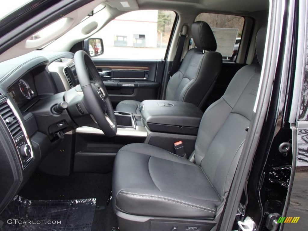 Black Interior 2013 Ram 1500 Laramie Quad Cab 4x4 Photo #78650935